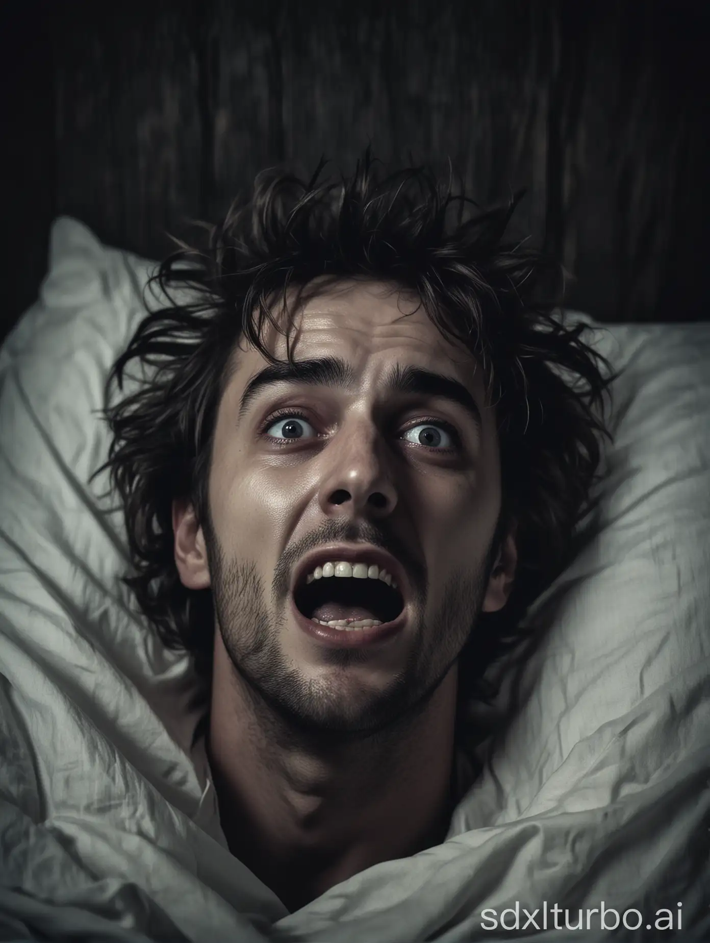 Man-in-Bed-with-Eerie-Ghostly-Presence-in-Surreal-Horror-Scene