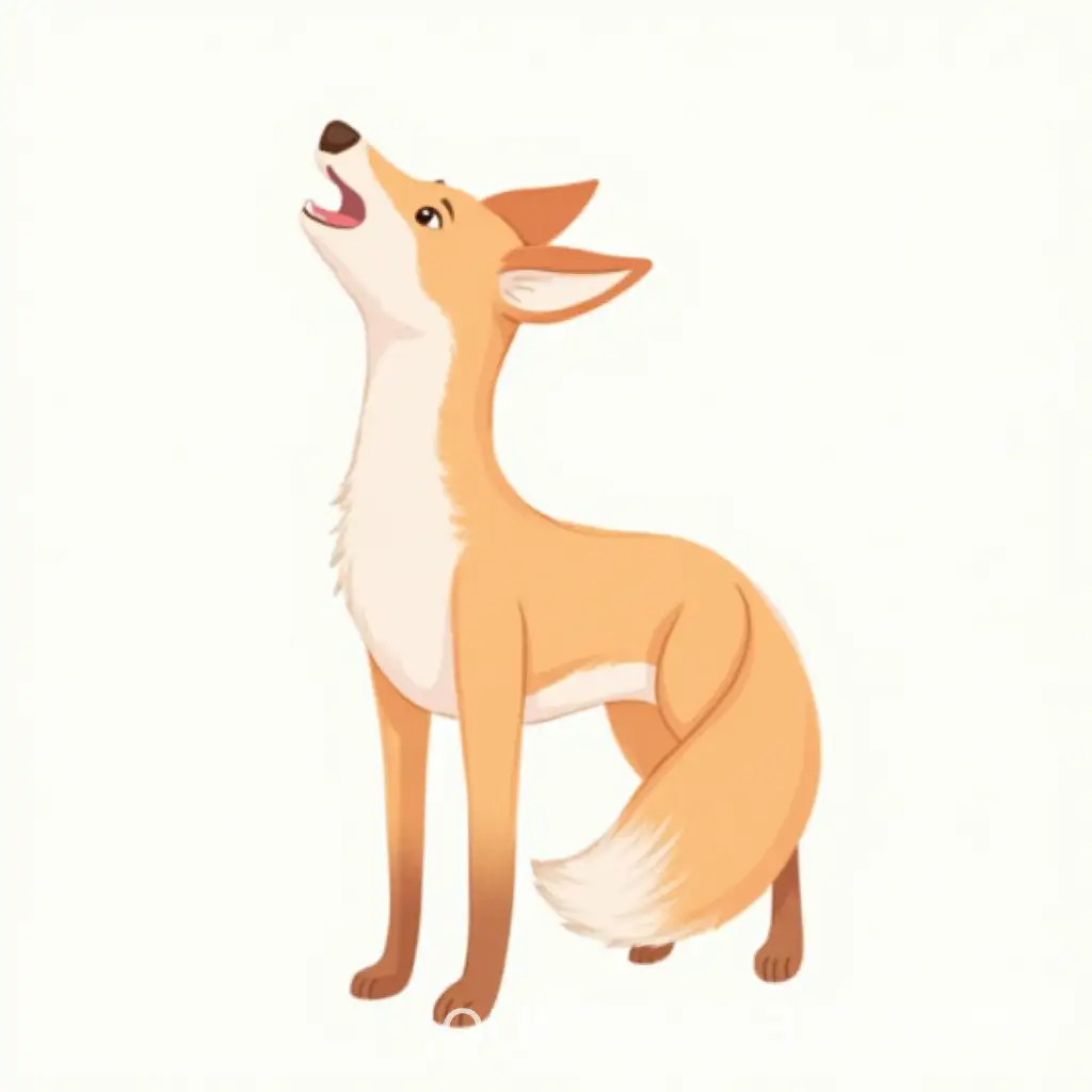 Childlike-Outline-of-a-Fox-Standing-and-Looking-Up