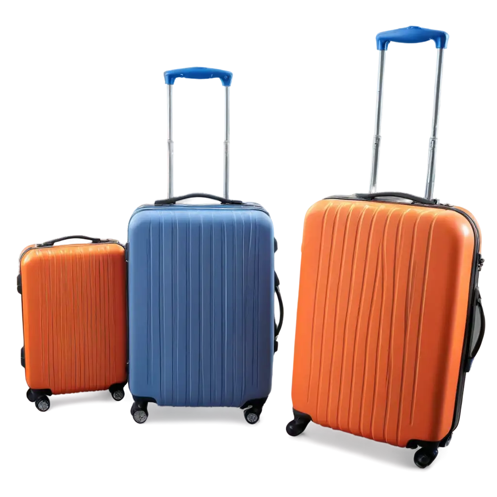 Photorealistic-PNGPNG-Image-Analysis-Image-of-Two-Modern-HardShell-Suitcases-with-Matte-Orange-and-Glossy-Blue-Finishes