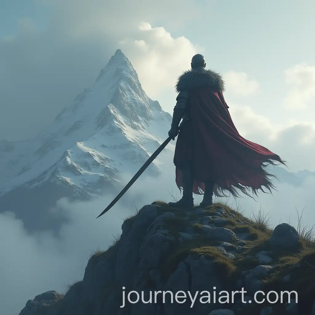 Medieval-Warrior-Standing-Triumphantly-on-a-Mountain-Peak