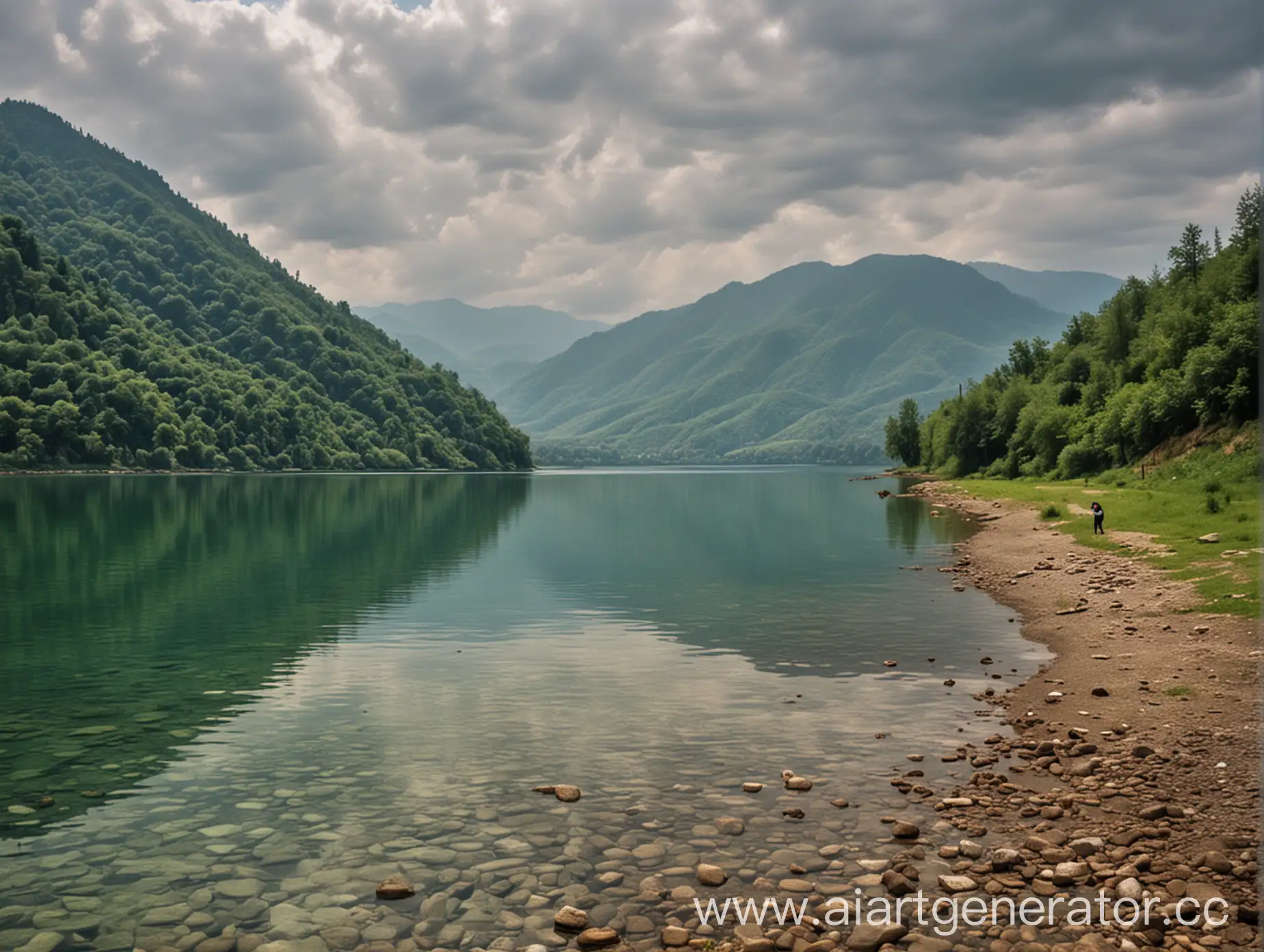 Serene-Abkhazia-Lake-Landscape-at-Sunset