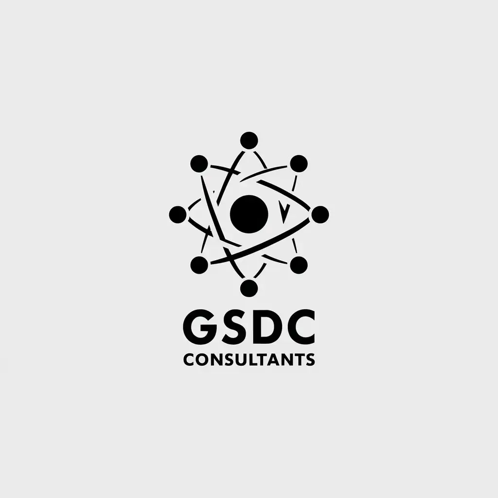 LOGO Design for GSDC Consultants Radium Symbol with Minimalist Style for Technology Industry