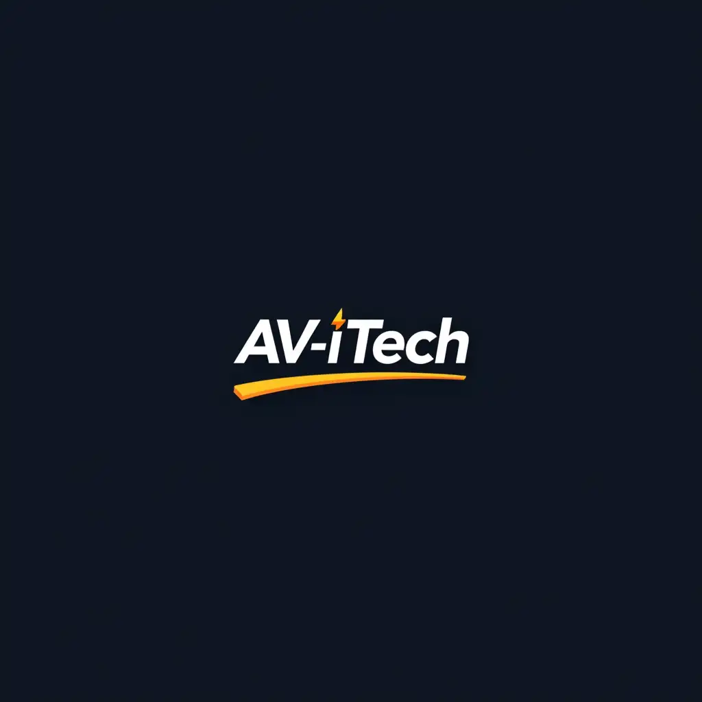 Create a electricians company simple logo with name AV-iTech