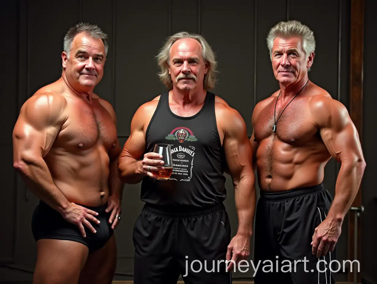 Father-Ted-Cast-with-Huge-Muscles-Posing-in-Gym-Clothes-Father-Jack-Drinking-Whiskey