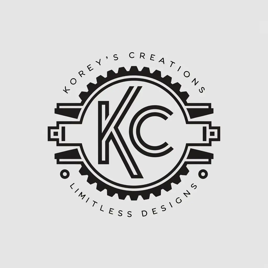 LOGO Design for Koreys Creations Limitless Designs Modern Lettering with Technology Theme and Clear Background