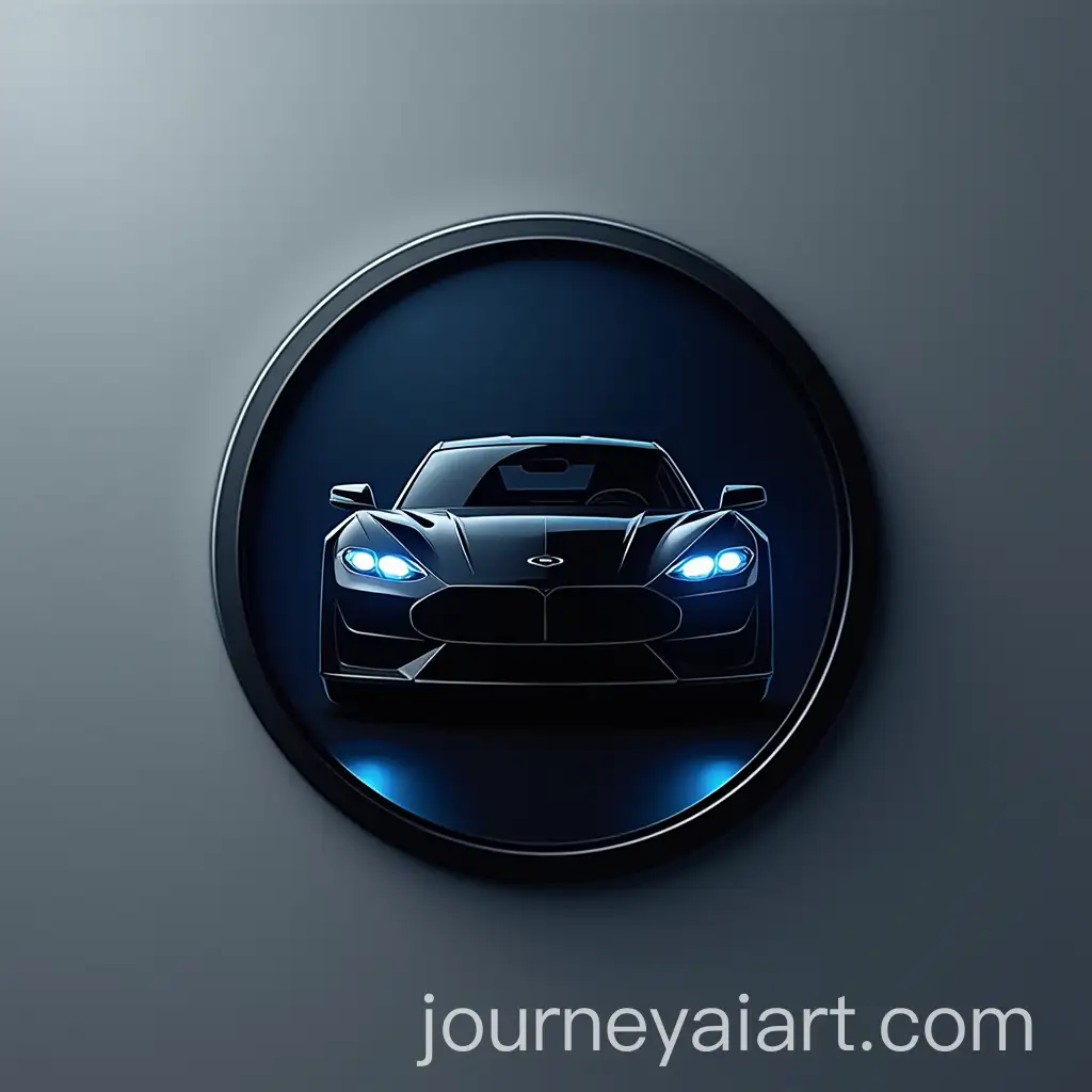 Futuristic-Car-Company-Emblem-with-Black-Blue-and-Grey-Gradient