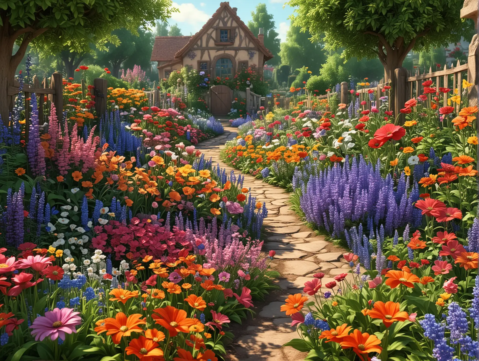 Beautiful-Flower-Garden-in-4K-HD-with-Pixar-Animation-Style