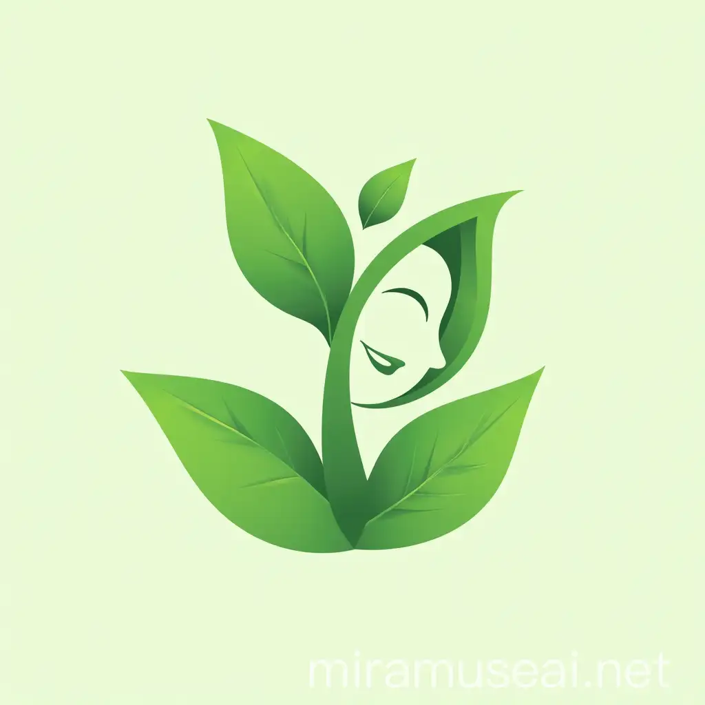 Logo Design Featuring a Growing Plant with a Natural Face