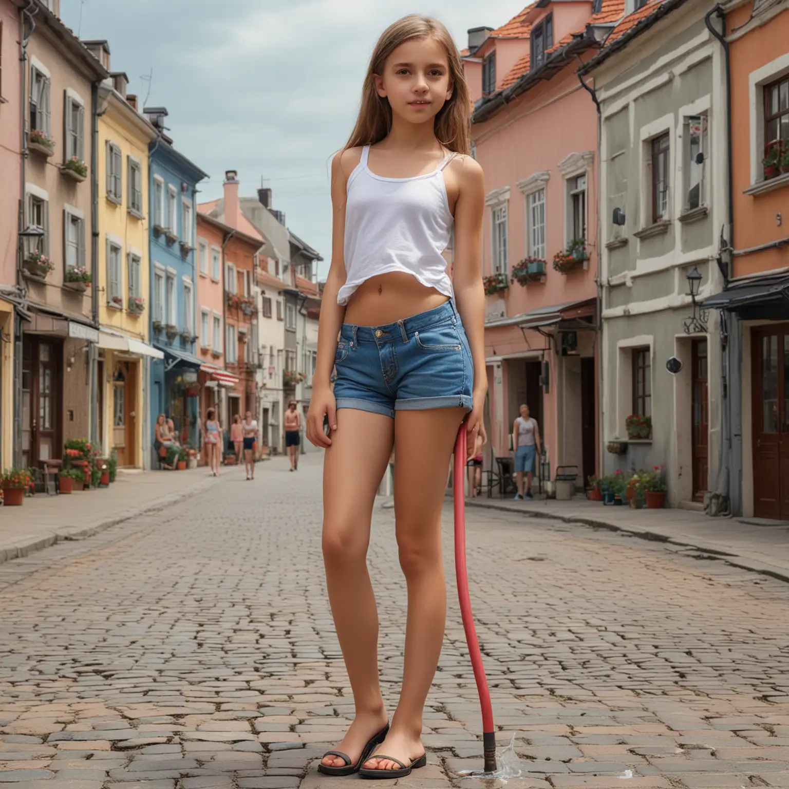 Giant-13YearOld-Girl-in-Miniature-Town-with-Town-Square-and-Houses