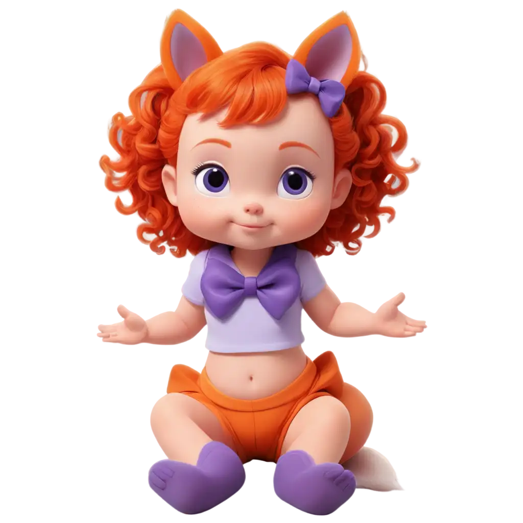 Cartoonish-Baby-Girl-with-Orange-Hair-in-PNG-Format-Adorable-Character-Design