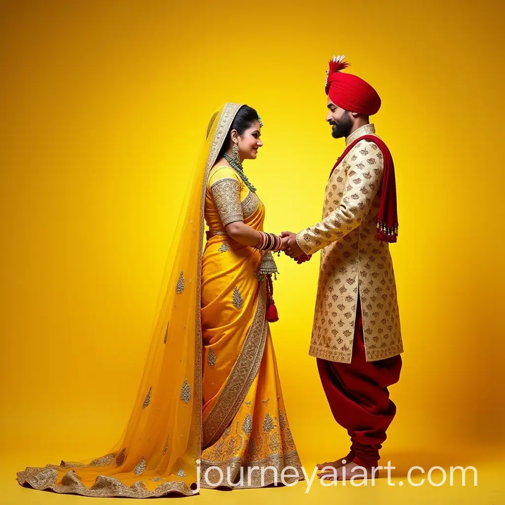 Extravagant-Indian-Wedding-with-Bride-in-Grand-Saree-and-Groom-in-Dhoti