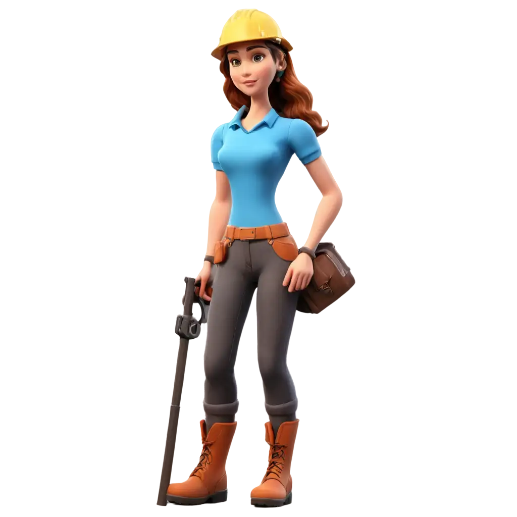 3D-Animation-PNG-of-a-Female-Logger-HighQuality-Vector-Image-for-Diverse-Uses