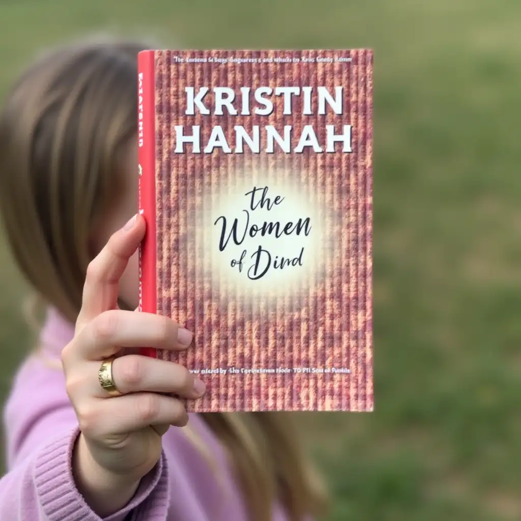 Kristin Hannah’s book, The Women, is held in hand by a girl.