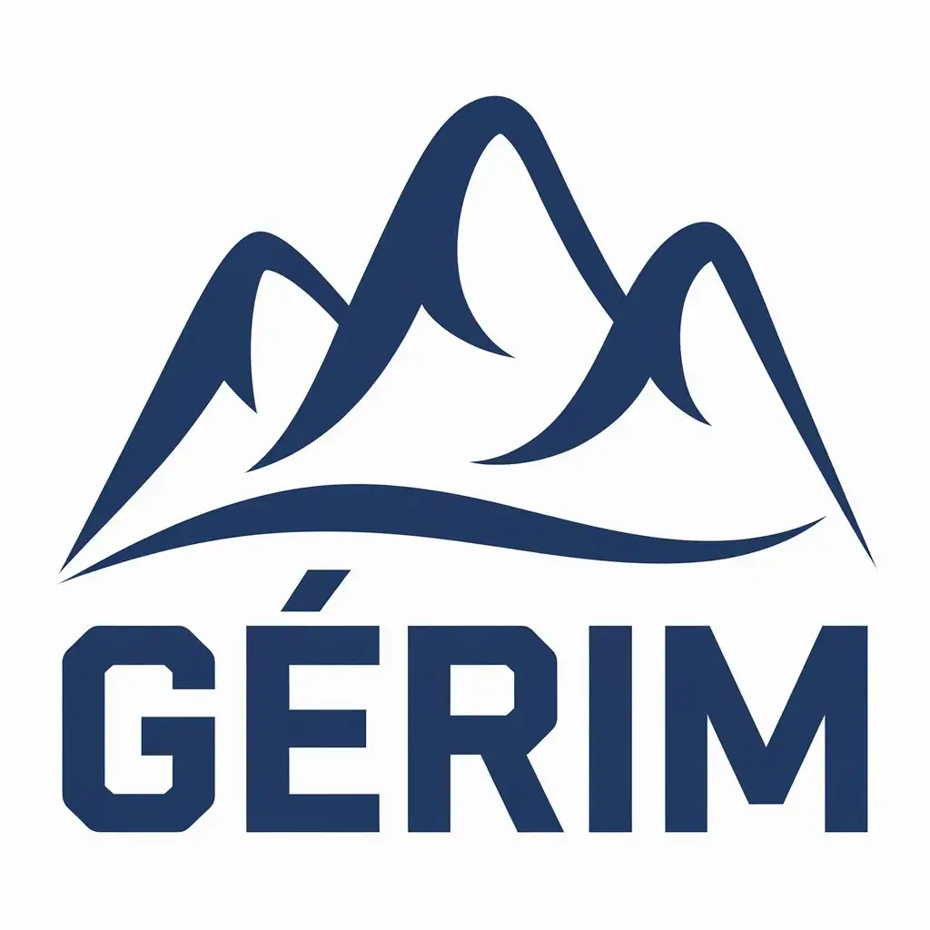 a vector logo design,with the text "GÉRIM", main symbol:mountains,Moderate,be used in clothing industry,clear background