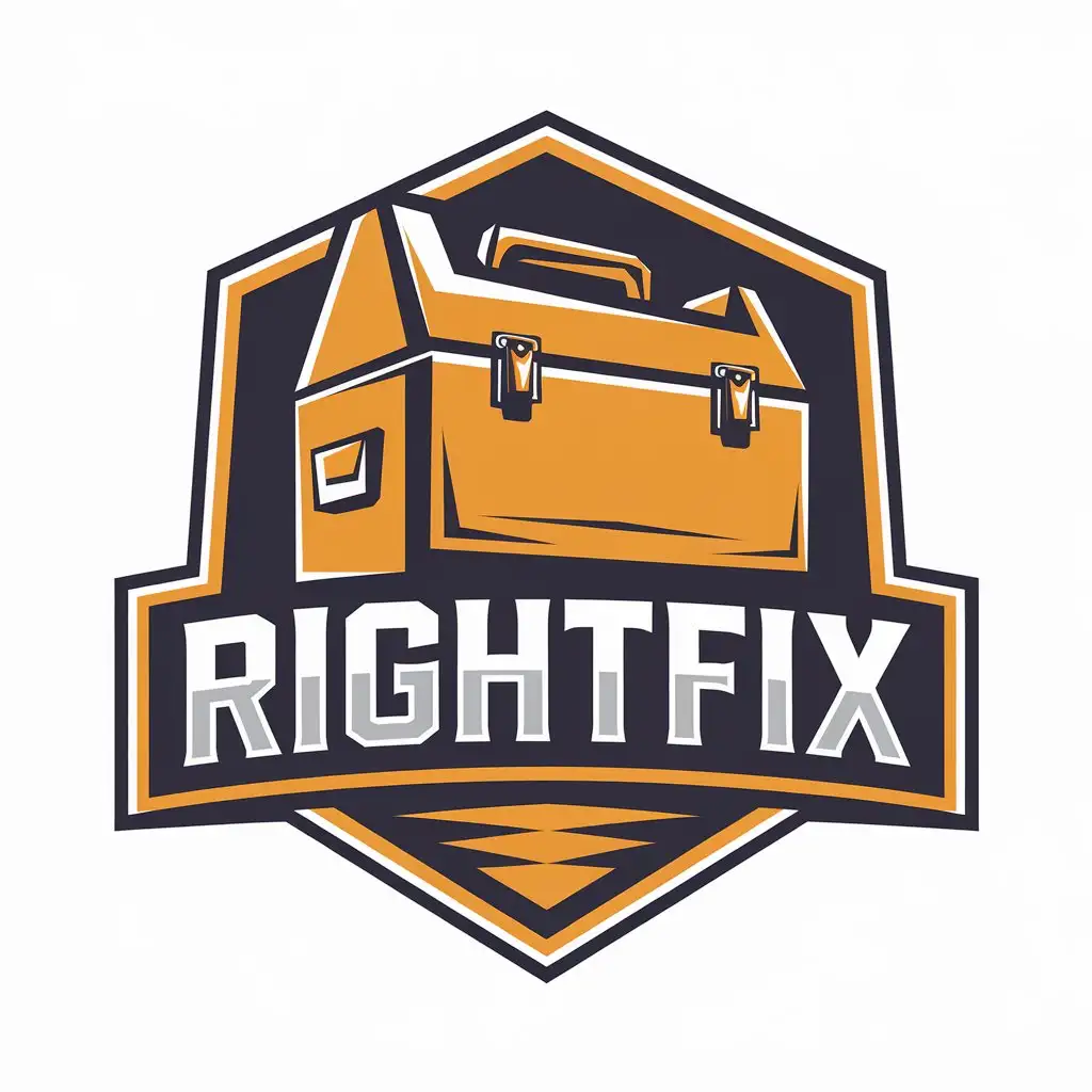 LOGO Design for RightFix Toolbox Symbol with Clear Background for Construction Industry