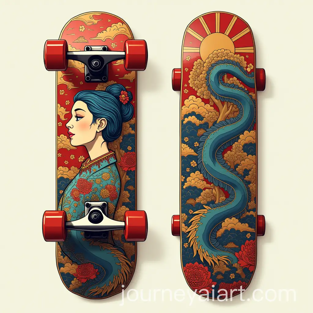 Intricate-OrientalInspired-Skateboard-Design
