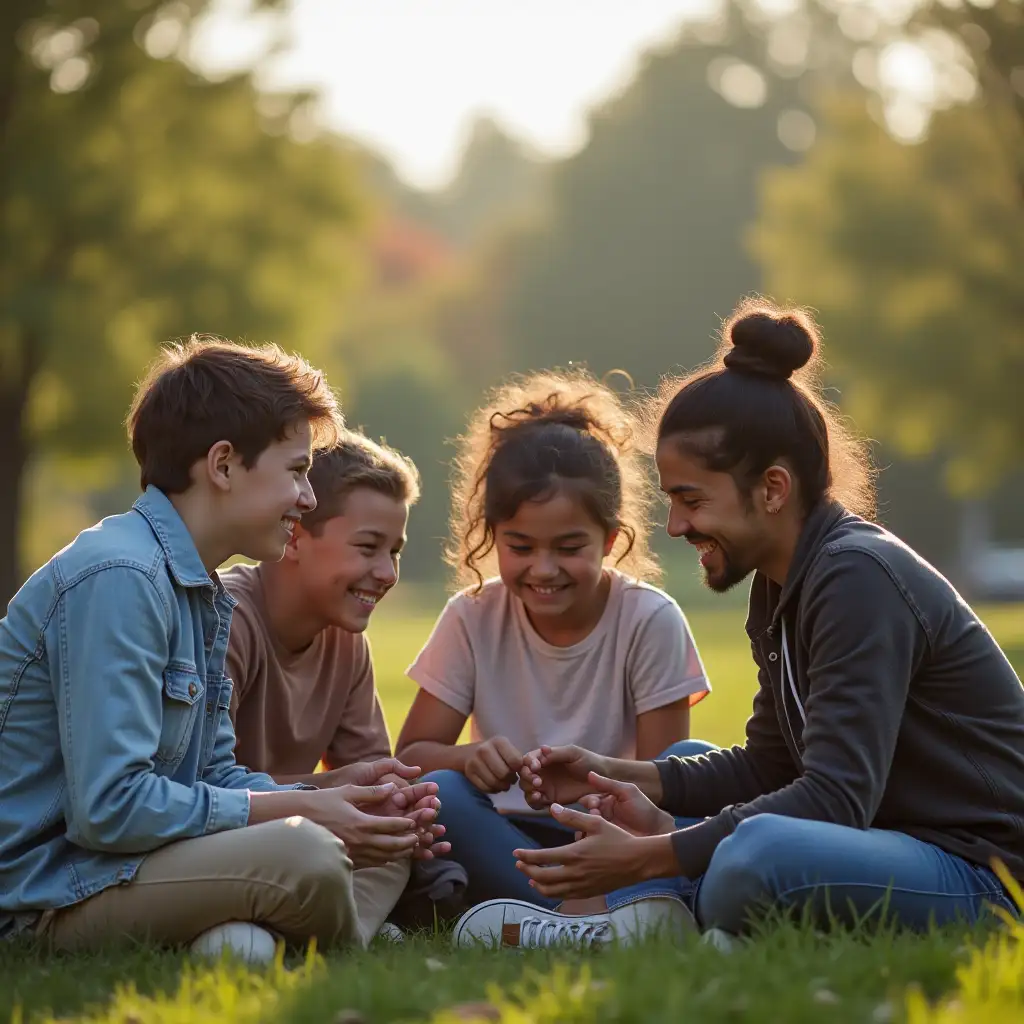 A group of a friend in the park