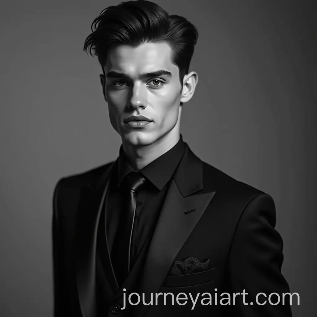 Elegant-Young-Man-in-a-Dark-ThreePiece-Suit-in-WaistDeep-Water