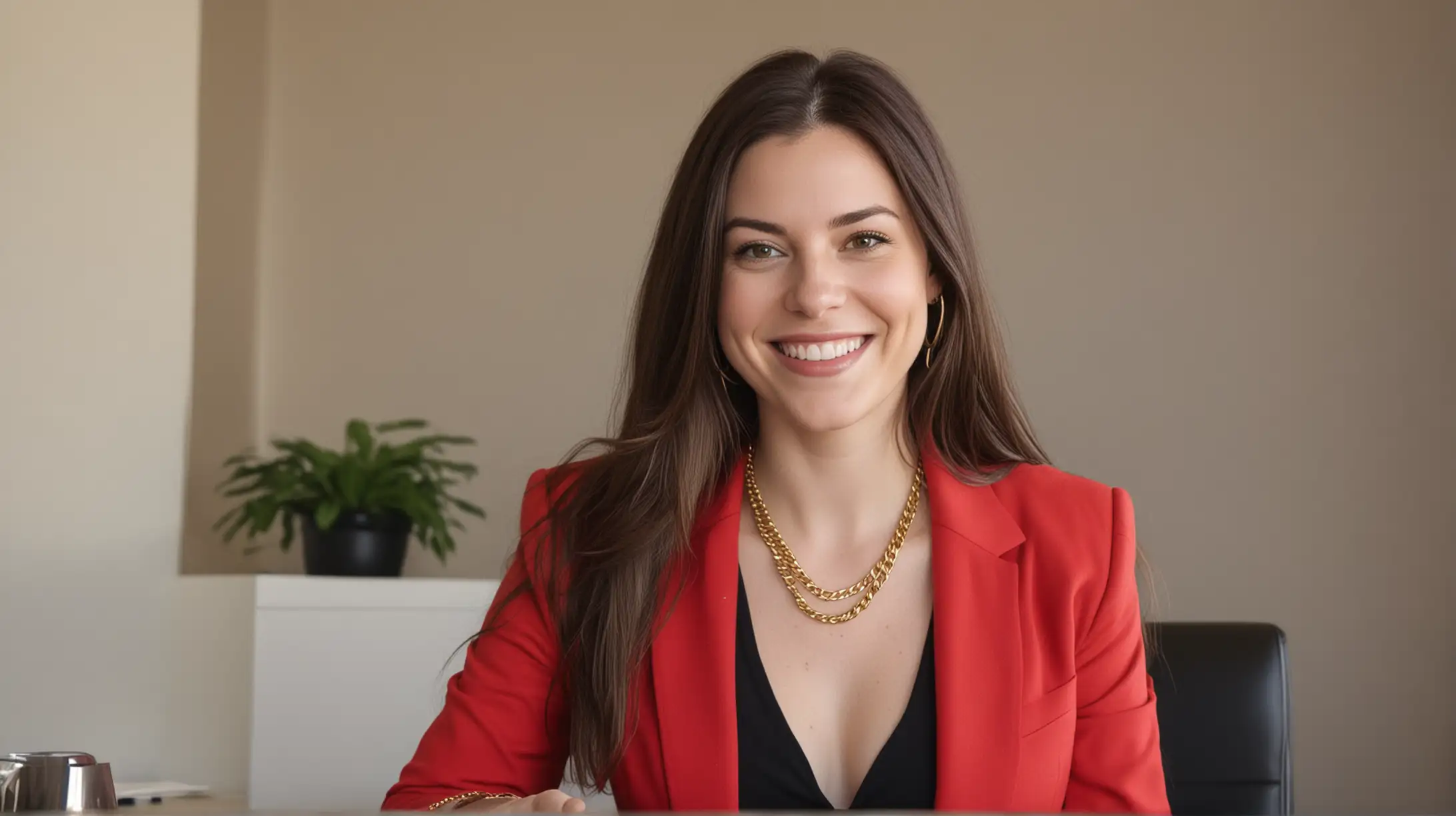 Professional Woman Working in Modern Office Setting