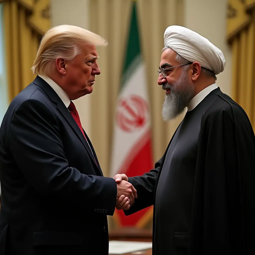 Trump and the iran president talking together realistic