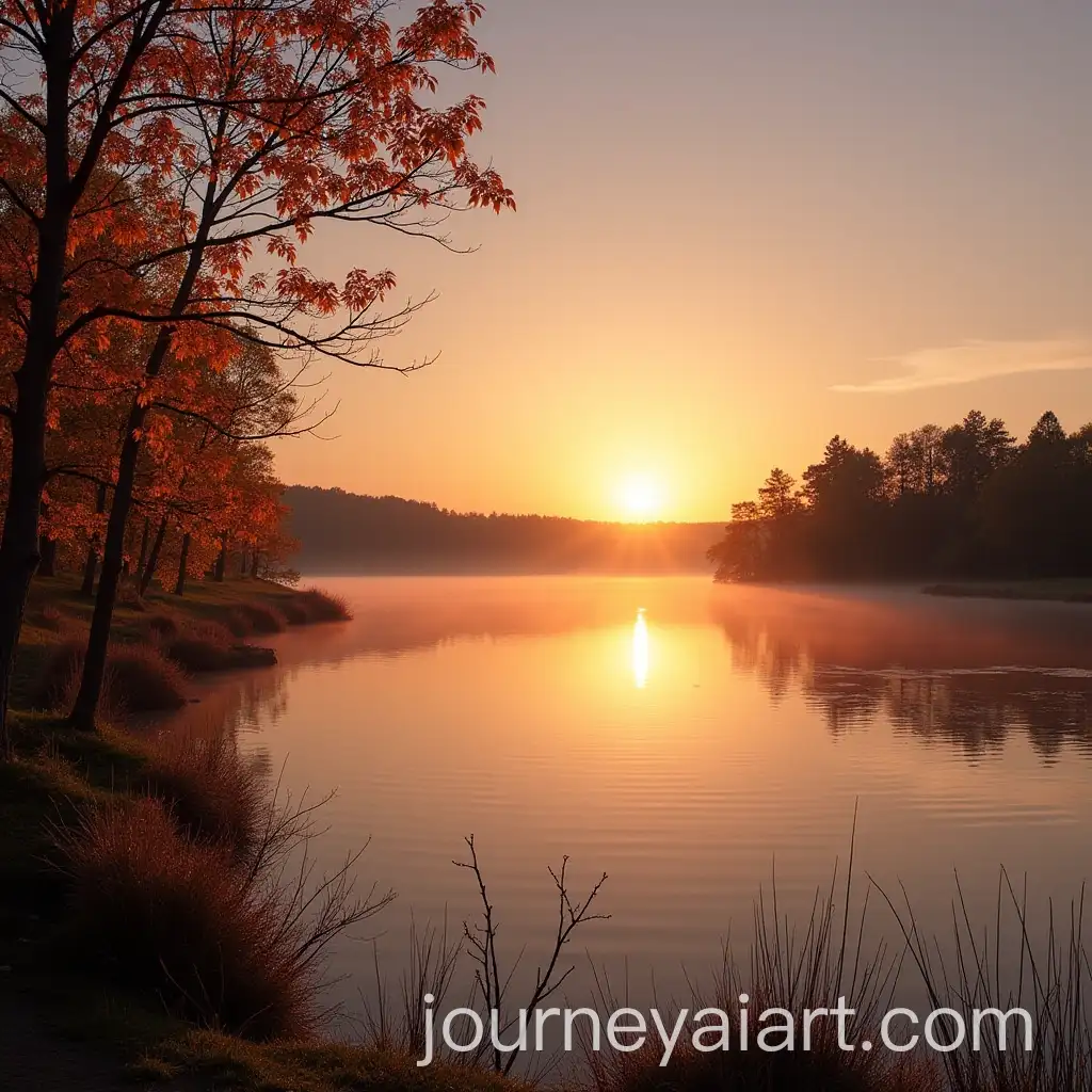 Serene-Autumn-Sunset-Over-a-Tranquil-Lake