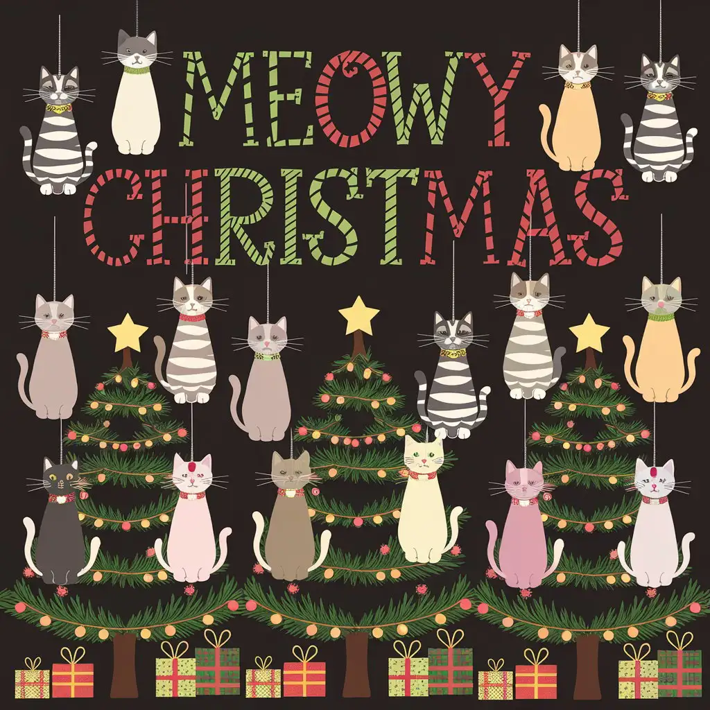 Colorful-Christmas-Trees-Adorned-with-Cats-and-Festive-Text