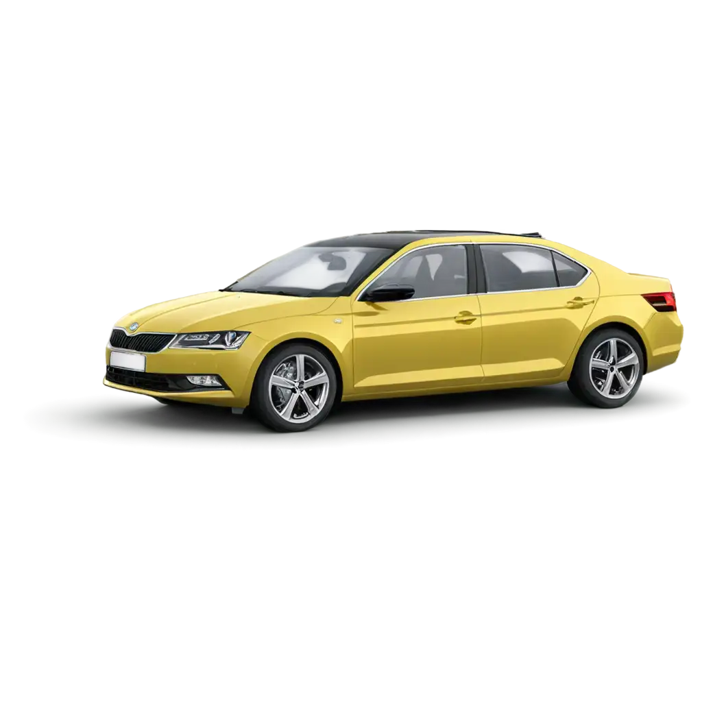 HighQuality-PNG-of-a-Yellow-Skoda-Slavia-Perfect-for-All-Your-Creative-Needs