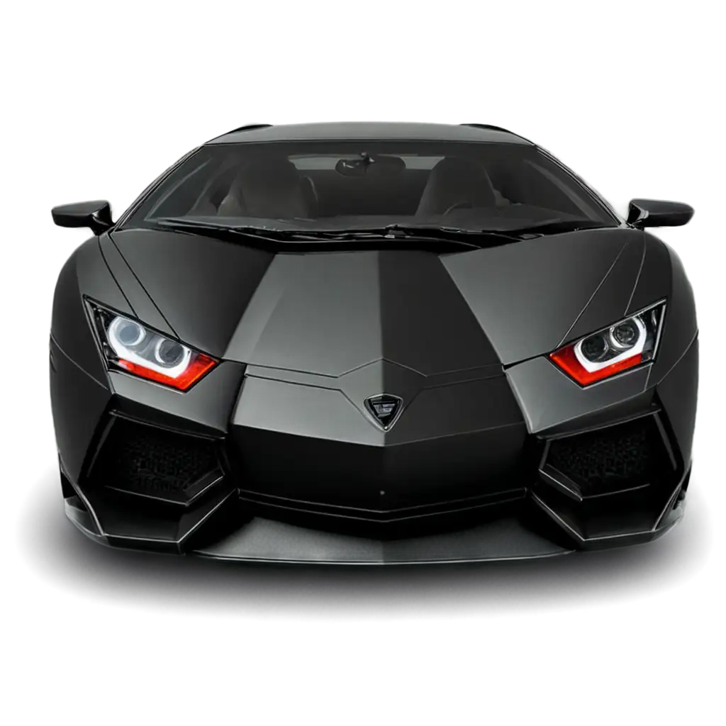 Lamborghini-Red-and-Black-PNG-Image-with-Bright-Headlights-On-for-HighQuality-Visual-Appeal