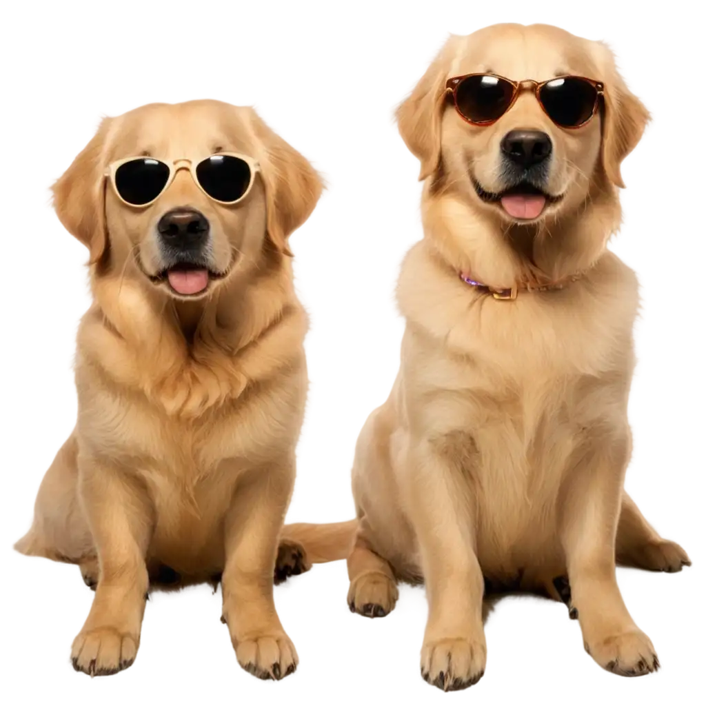 Golden-Retriever-Dogs-Wearing-Sunglasses-PNG-Image-Playful-Pups-with-Stylish-Eyewear