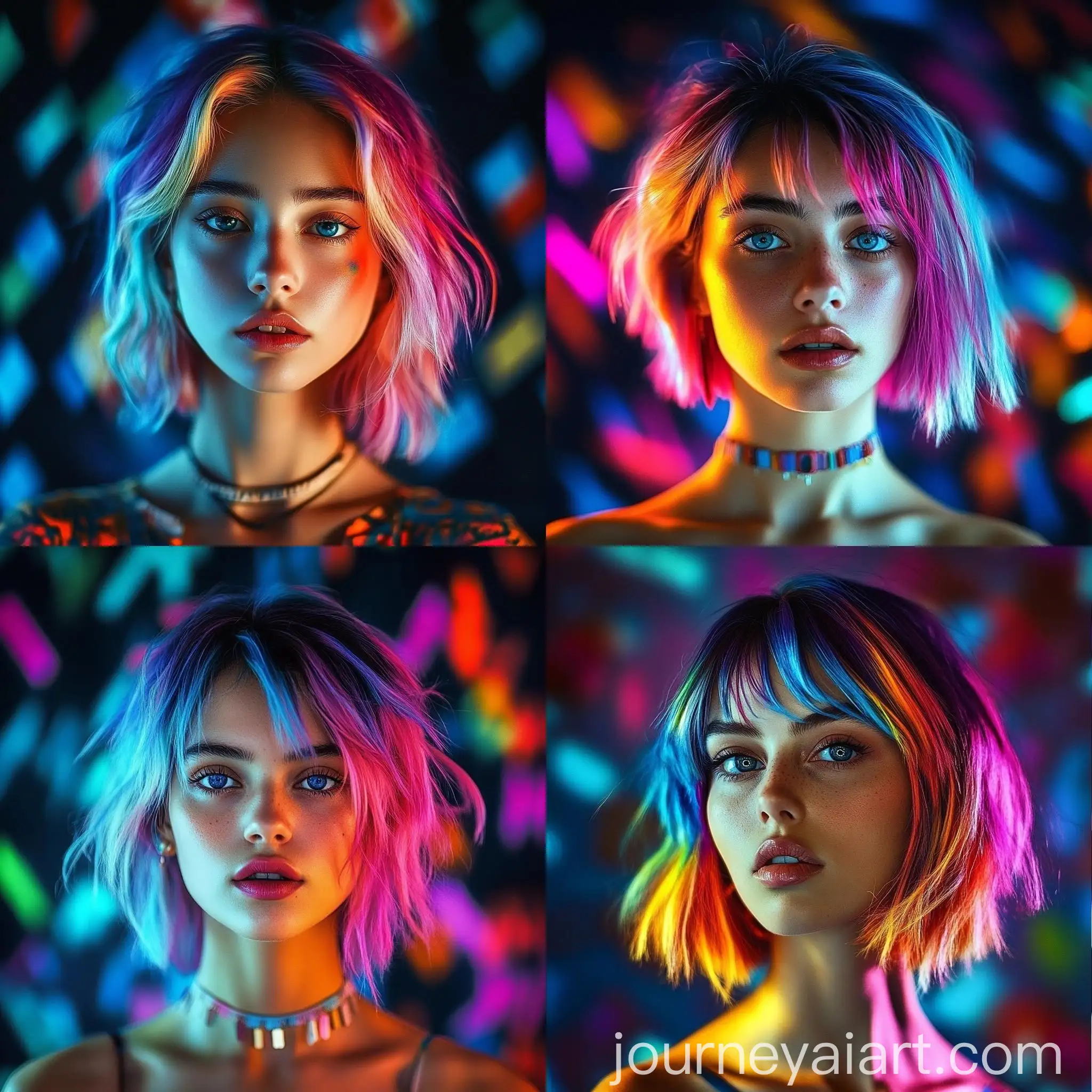 Portrait-of-Beautiful-HalfBreed-Girl-with-Neon-Pastel-Hair-in-Blue-Tones
