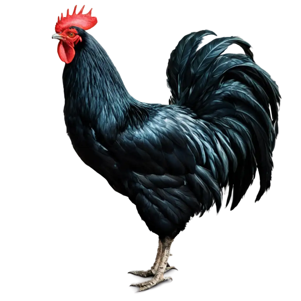 Stunning-Magnificent-Black-Rooster-PNG-Image-for-Enhanced-Visual-Impact