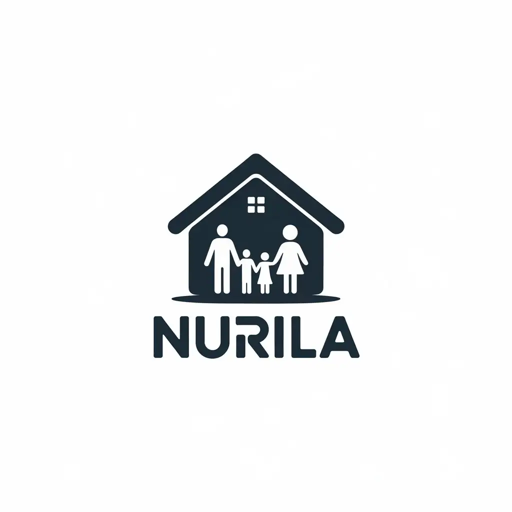 a vector logo design,with the text "NURILA", main symbol:Anime,Minimalistic,be used in Home Family industry,clear background