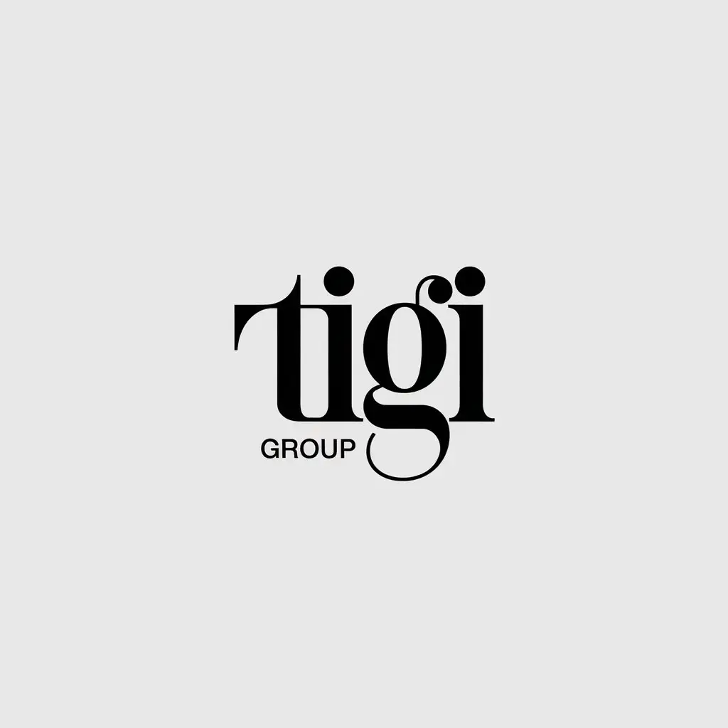 a vector logo design,with the text "TIGI GROUP", main symbol:TIGI,Minimalistic,be used in Beauty Spa industry,clear background