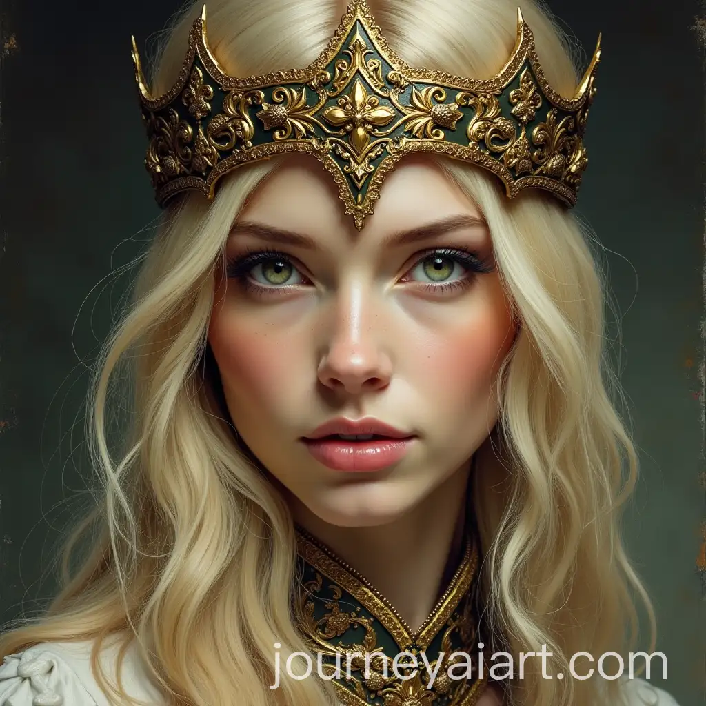 Blonde-Medieval-Girl-with-Stunning-Headdress-in-Dark-Fantasy-Setting