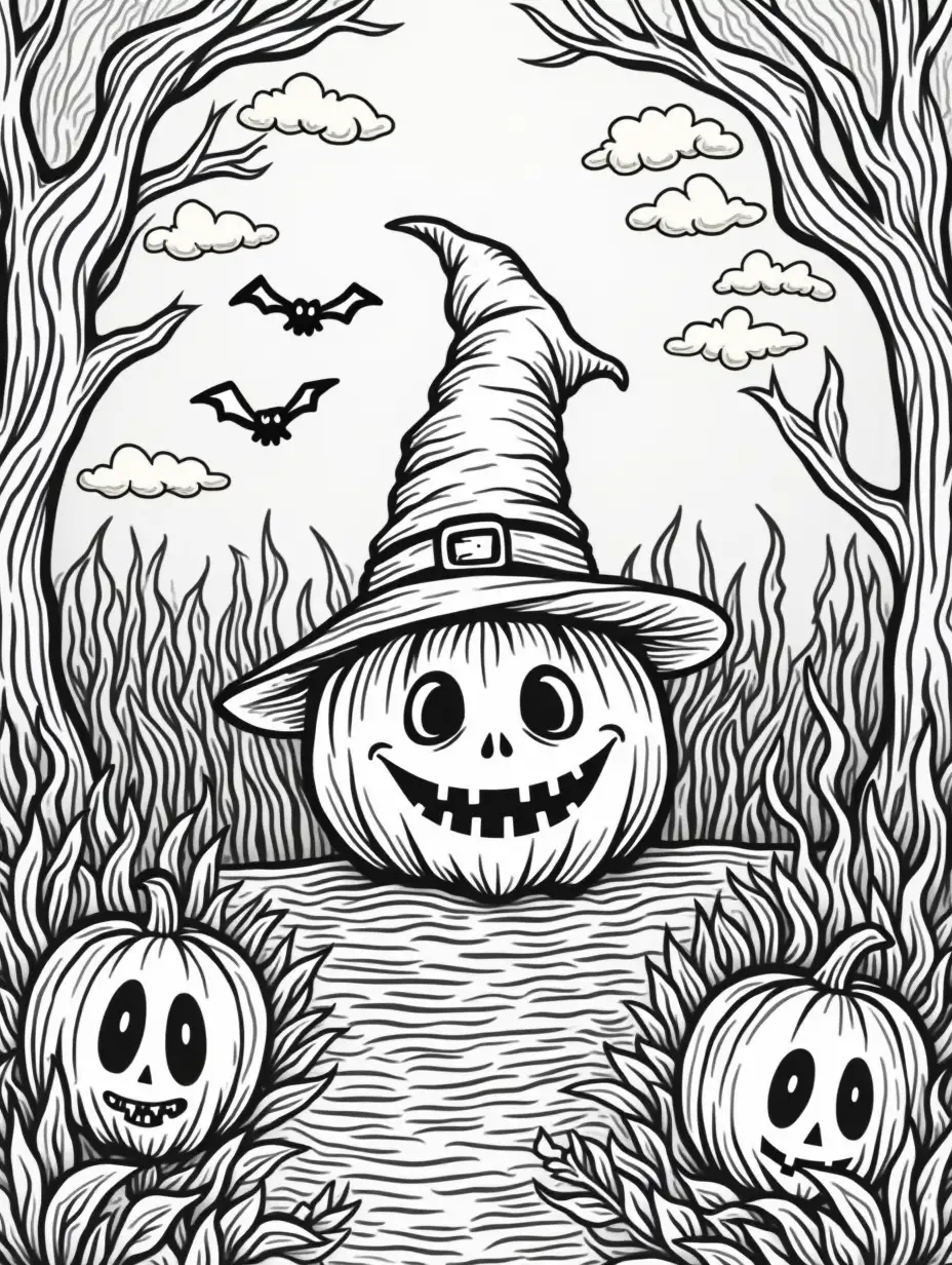 Scary-HalloweenThemed-Coloring-Page