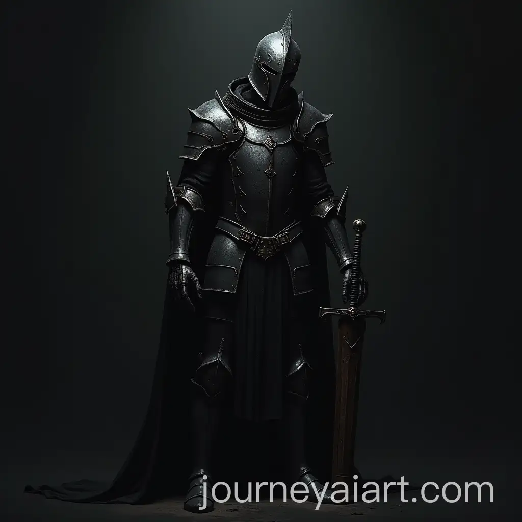 Medieval-Mechanical-Robot-Knight-in-WornOut-Black-Armor