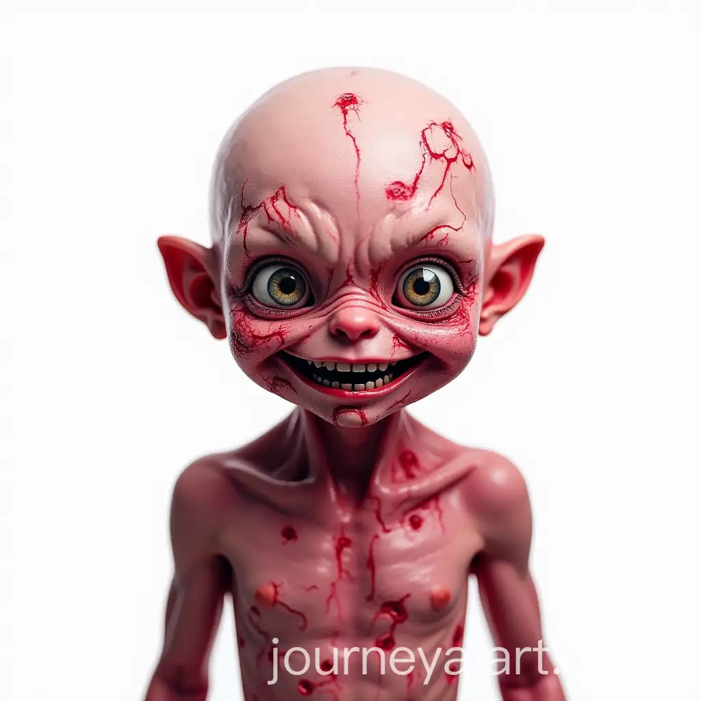 Bald-Monster-with-Neon-Pink-Skin-and-Charred-Flesh-Features