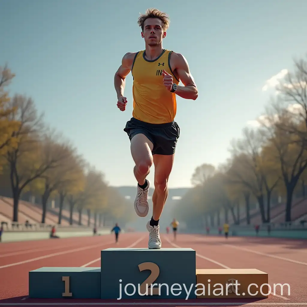Runner-on-Podium-Looking-Up-to-First-Place-Desiring-Victory