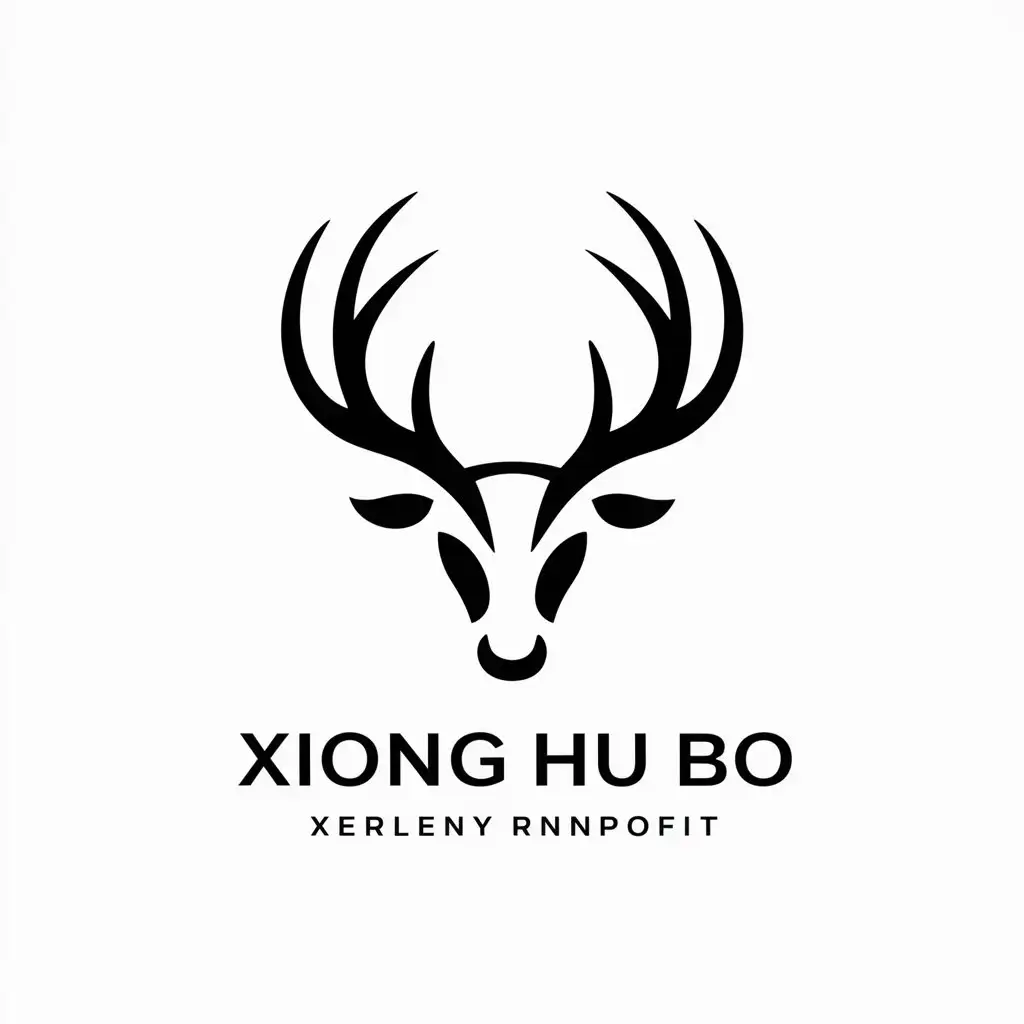 LOGO-Design-For-Xiong-Hu-Bo-Antlers-Symbol-in-Minimalistic-Style-for-Nonprofit-Industry