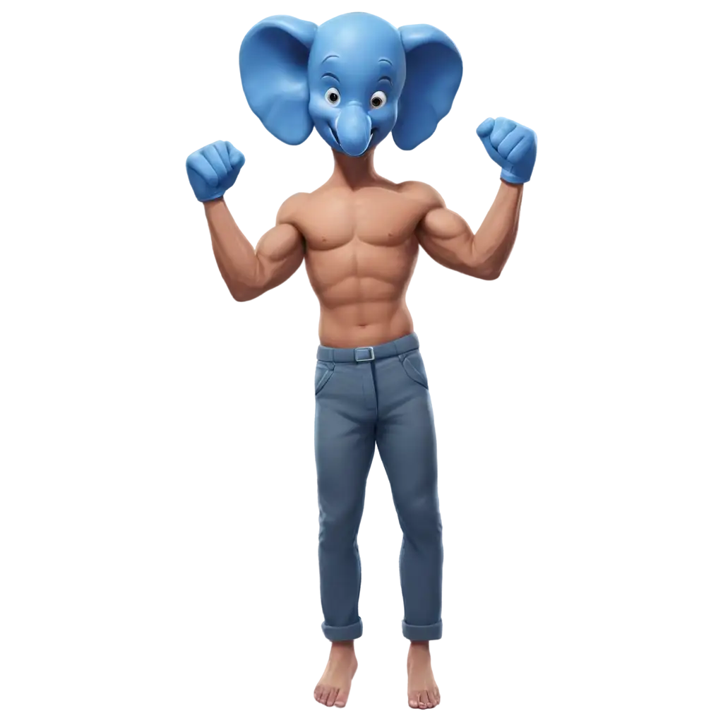 Blue-Elephant-PNG-Showing-Muscles-HighQuality-Image-for-Fitness-Wildlife-and-Creative-Projects