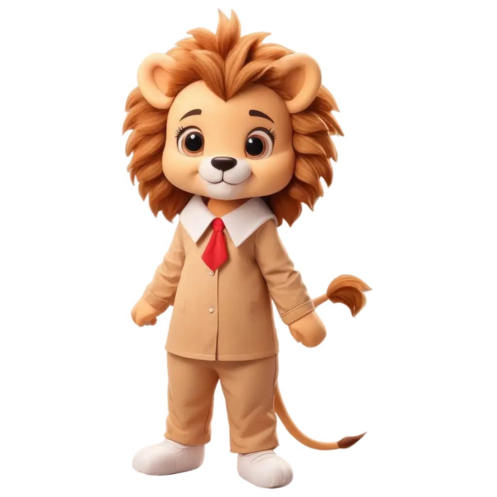 PNG-Image-Mascot-Little-Boy-and-Girl-Wearing-Lion-Costume-in-Cartoon-Style