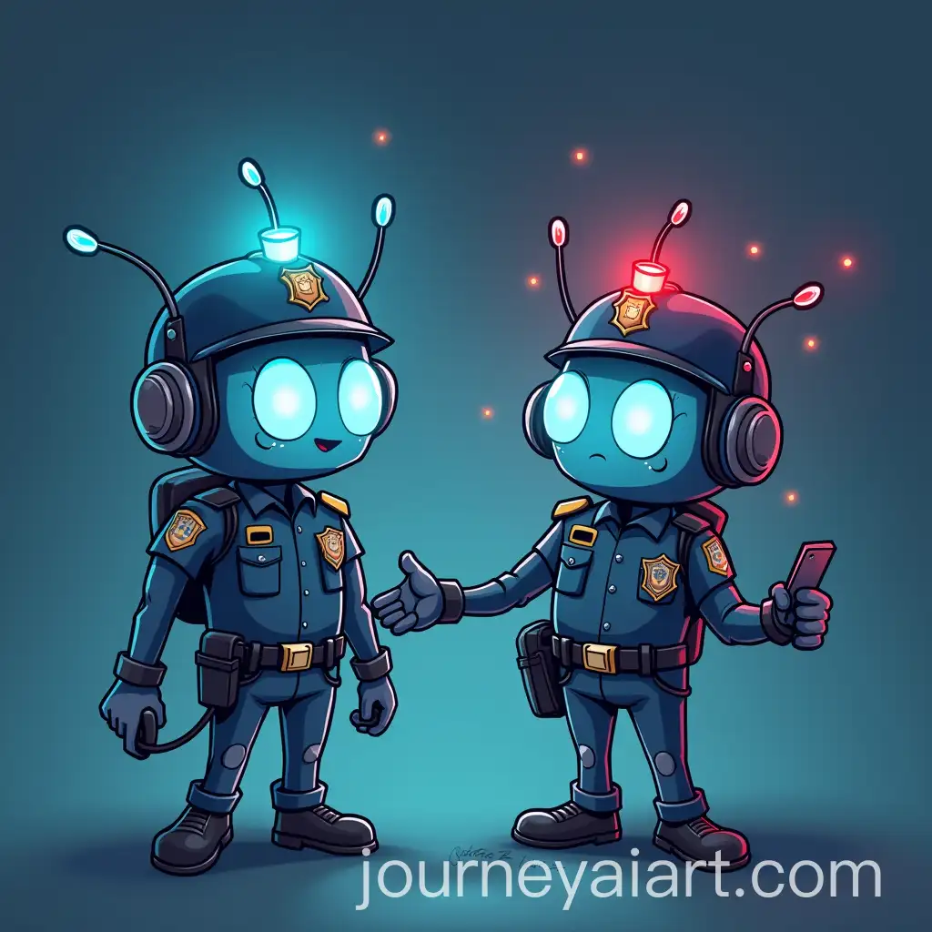 Cartoon-Police-Officers-as-Bacteriophages-Responding-to-a-Call