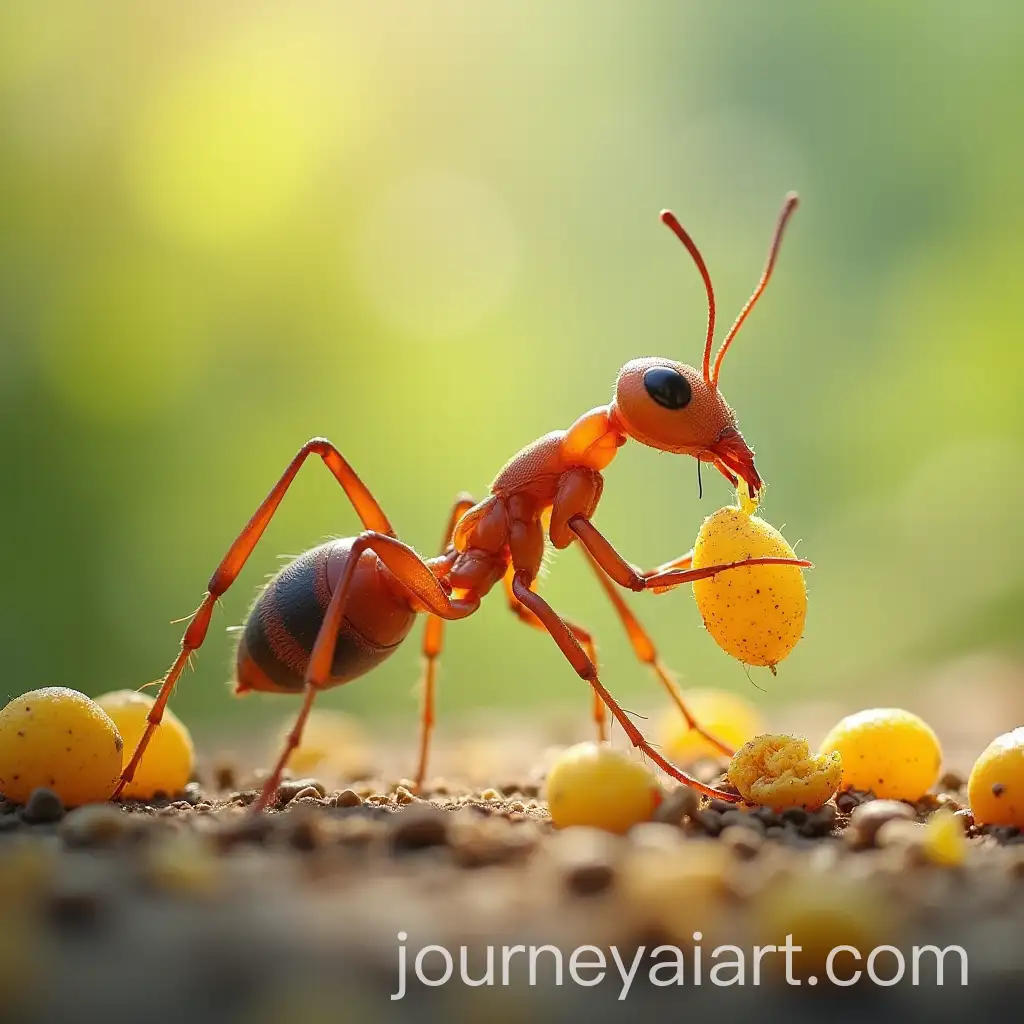 Ant-Busy-Collecting-Food-on-a-Sunny-Summer-Day