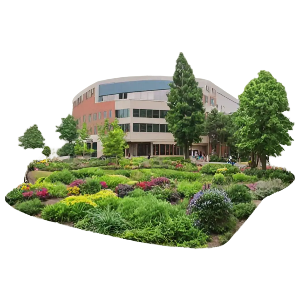 University-Campus-with-Gardens-and-Students-Colorful-PNG-Image-for-Diverse-Applications