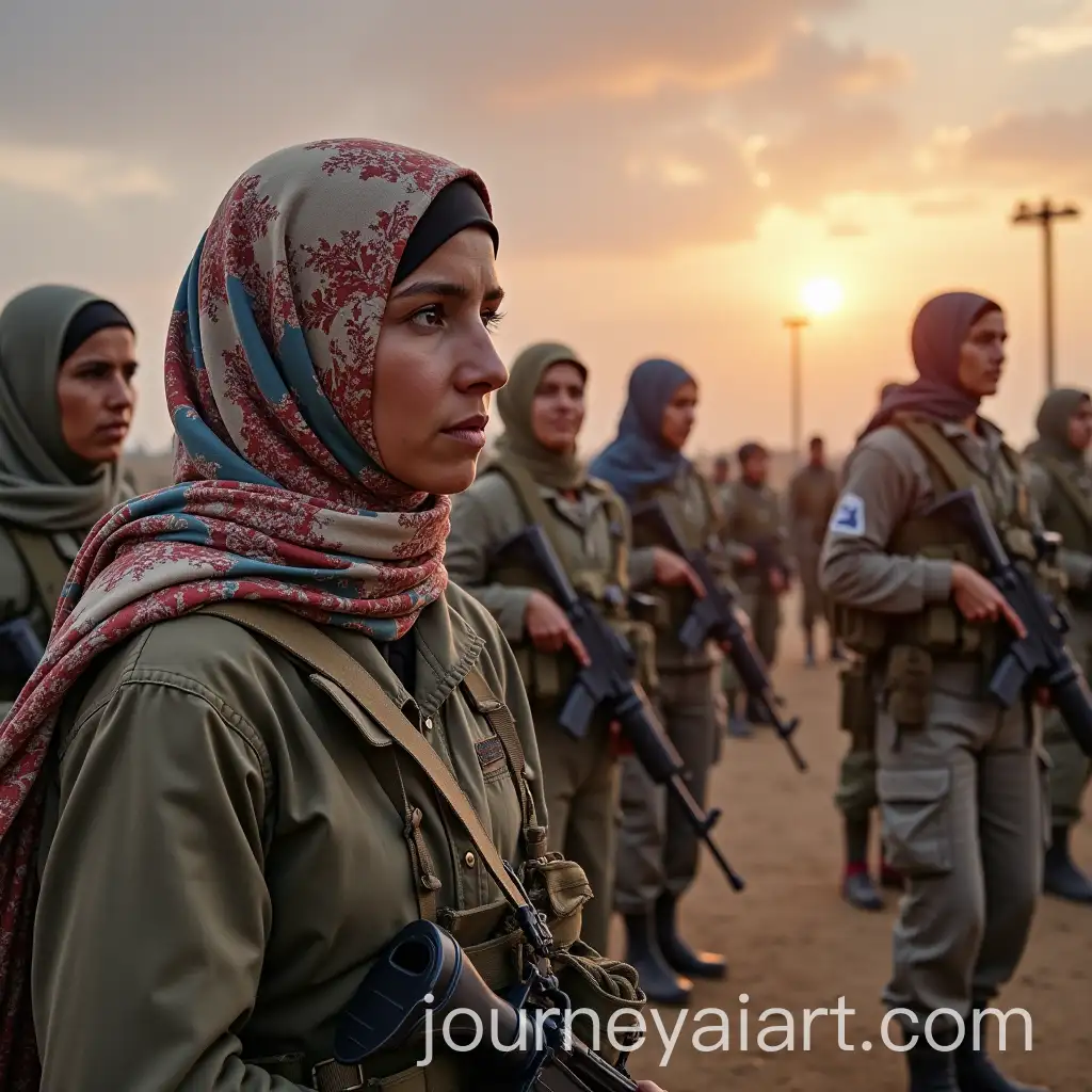 Empowered-Women-Advocating-for-Rights-DuringAI-Image-Prompt-Expansion-Armed-Conflicts