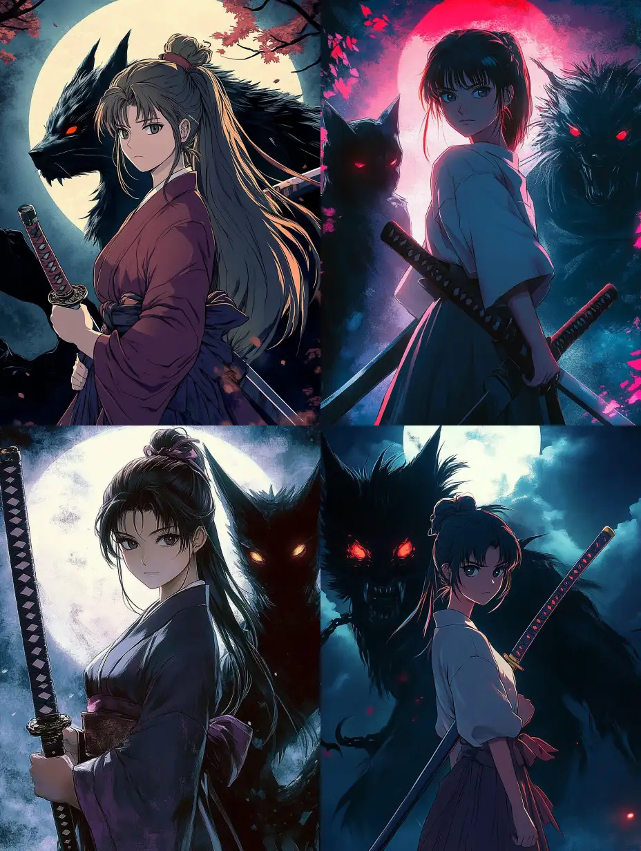 Female-Samurai-with-Shadow-Guardian-in-1990s-Dark-Anime-Style