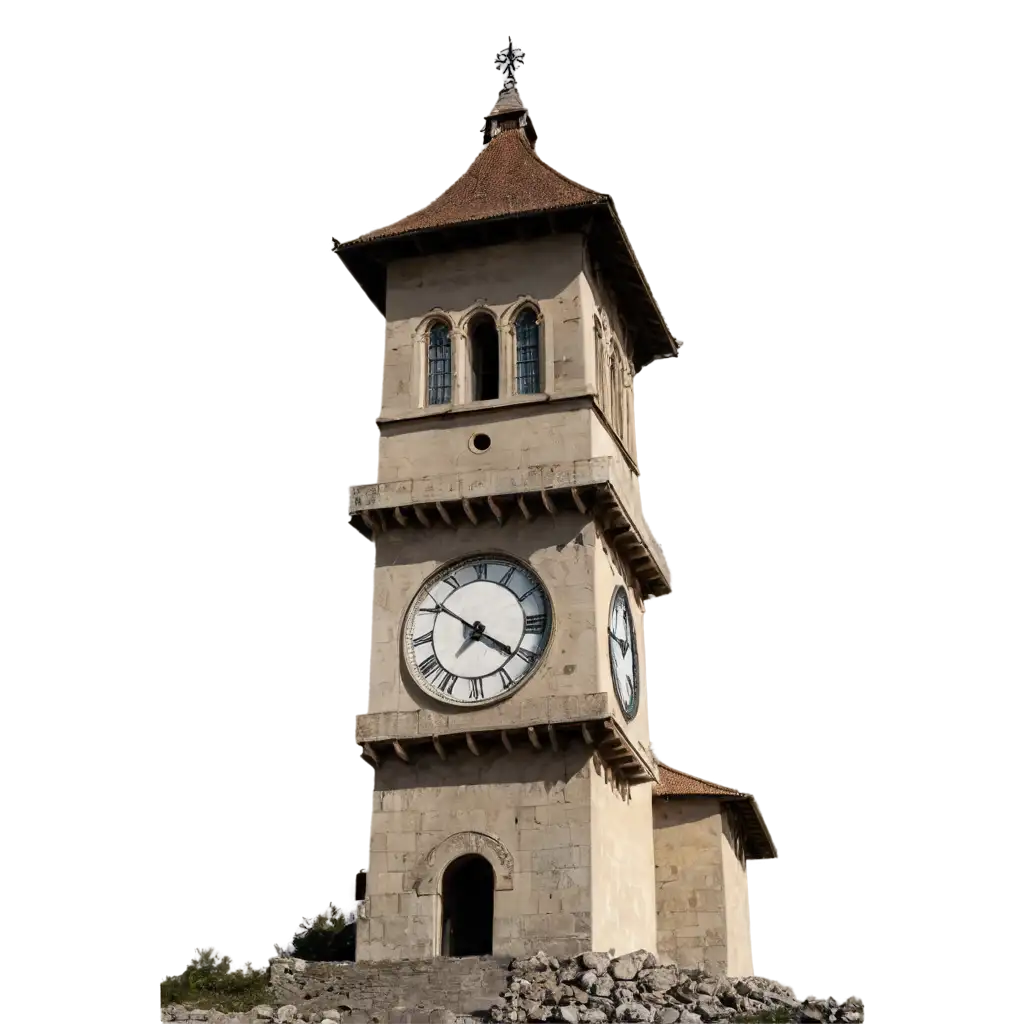 Ancient-Clock-Tower-PNG-Image-HighQuality-Transparent-Design-for-Creative-Projects