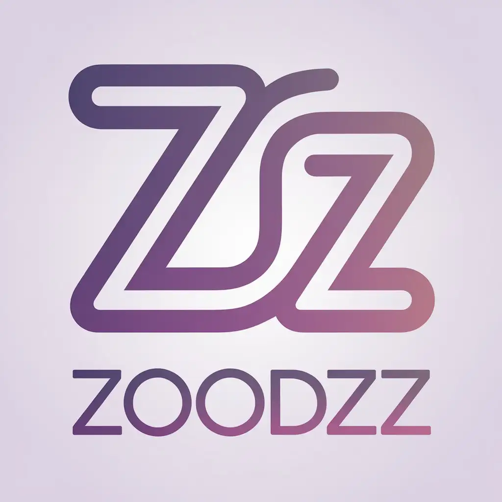 LOGO Design for ZoodZz Minimalist Purple Gradient with Modern Typography