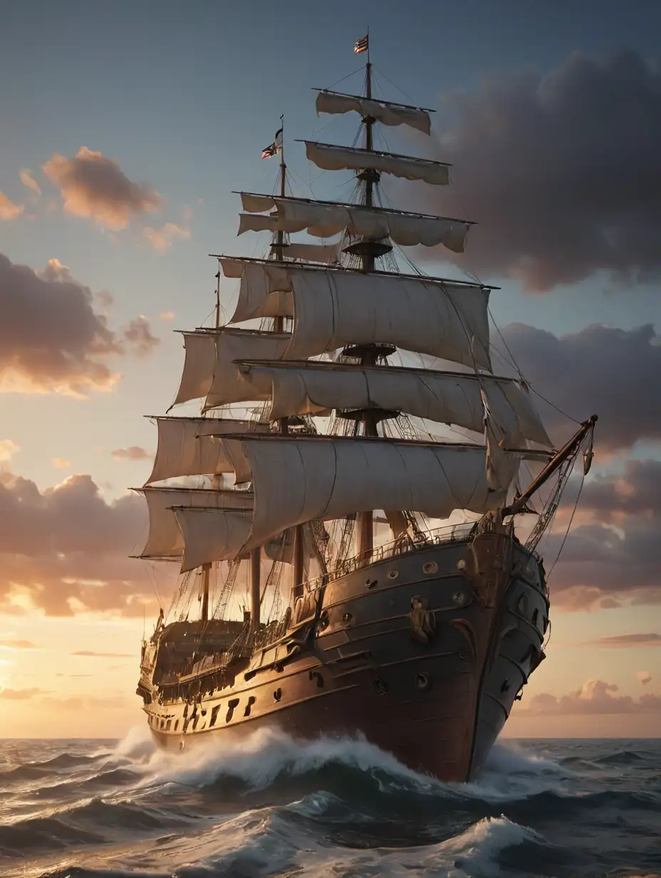 Majestic-Sailing-Ship-in-Stormy-Seas