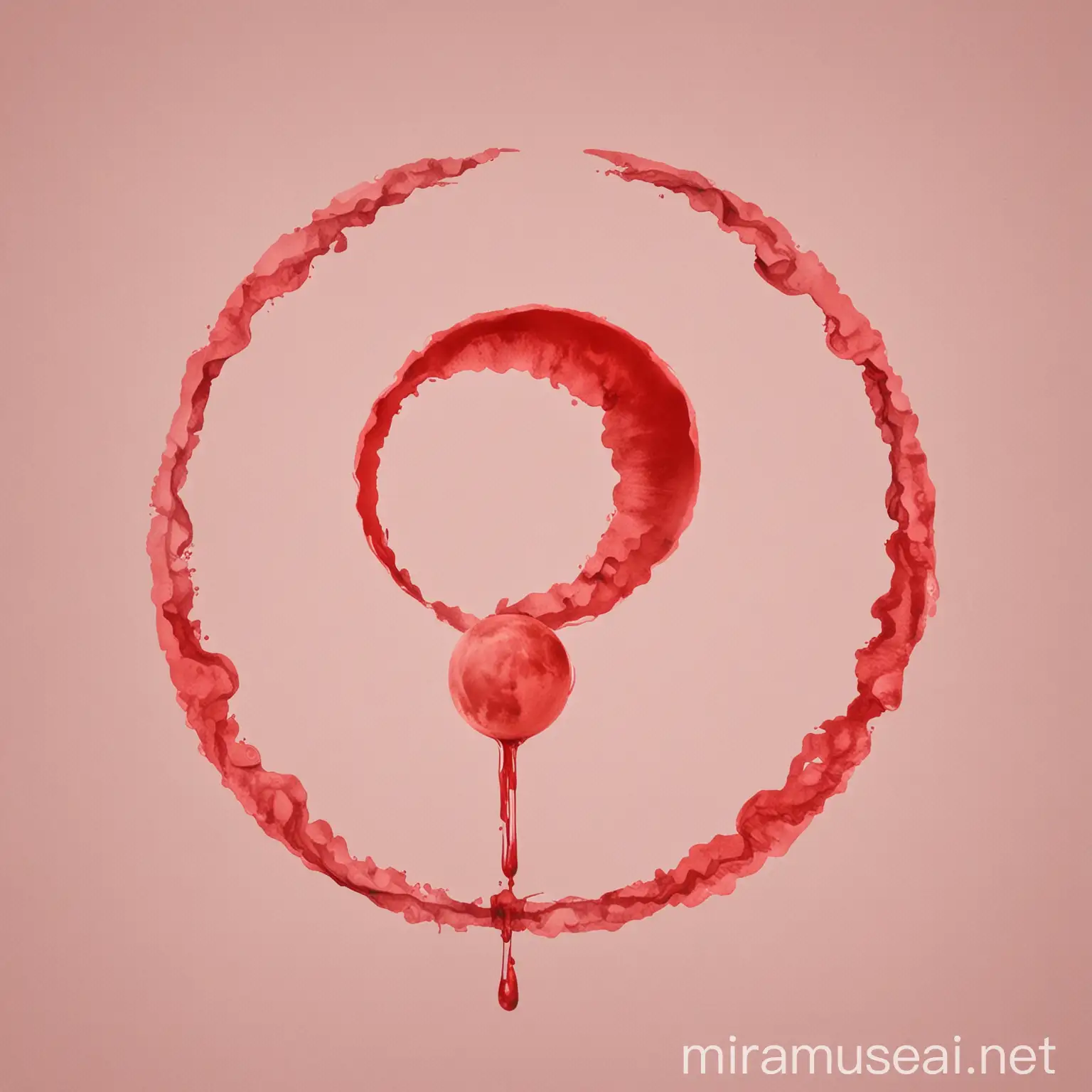 Menstrual Cycle Logo Design with Bleeding Moon and Ovaries